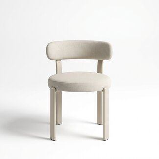 Eloise eetkamerstoel linnen beige - Beige poten