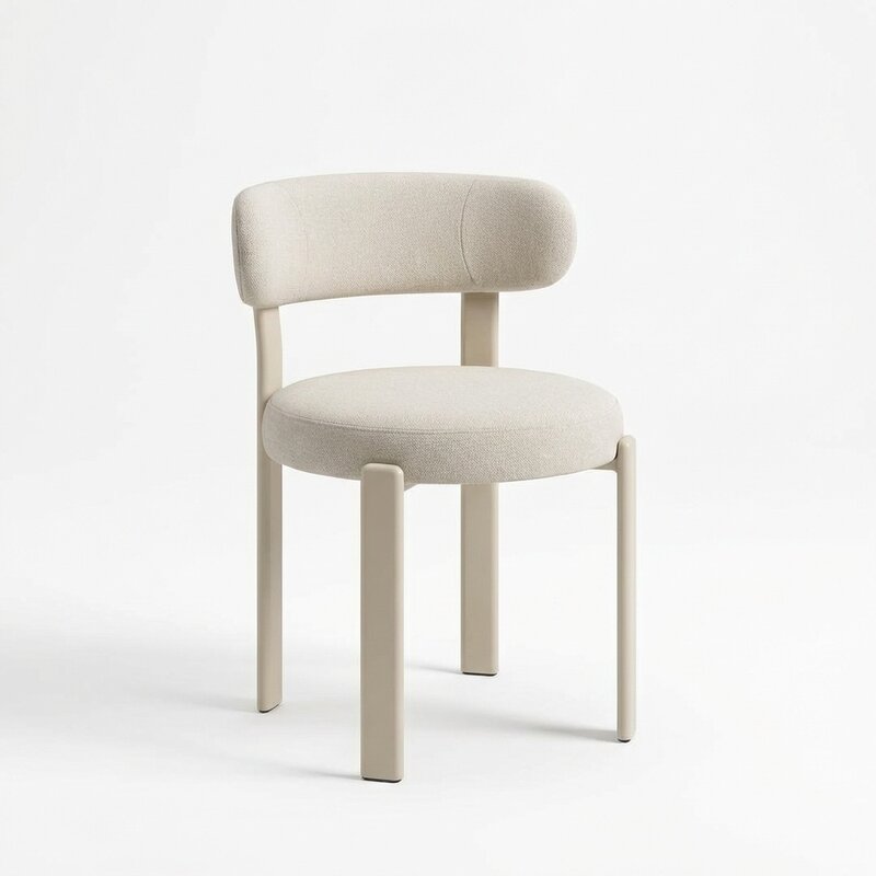 Eloise eetkamerstoel linnen beige - Beige poten