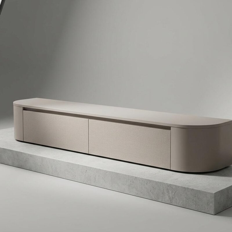 Japandi Beige Linnen TV - Meubel