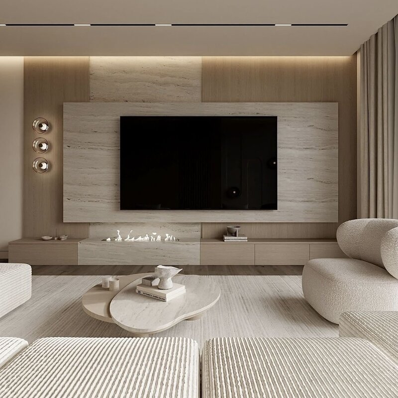 TV - Decorplaat Travertine   (Dikke plaat)