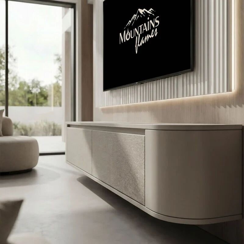 Japandi Beige Linnen Deuren | TV - Meubel