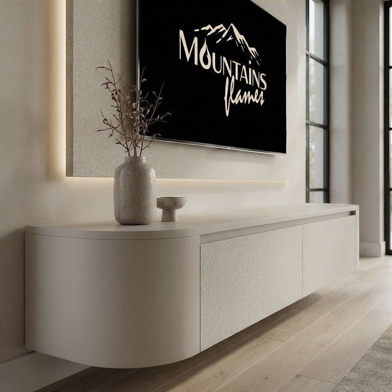 Japandi Beige Linnen Deuren | TV - Meubel