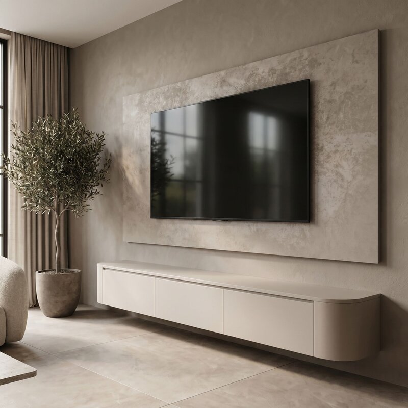 TV- Decorplaat Taupe Beton Ciré