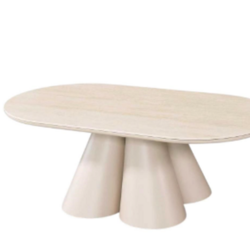 Noma Eettafel – Ovaal 130x70x45 cm Beige Stone Top