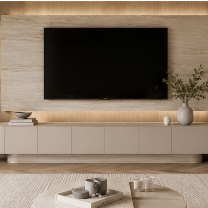Japandi tv meubel beige staand
