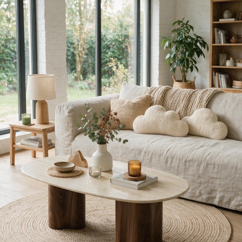 Salontafel Noyer Travertin/Walnoot