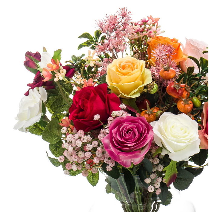Emerald Kunstboeket flame roses 55cm