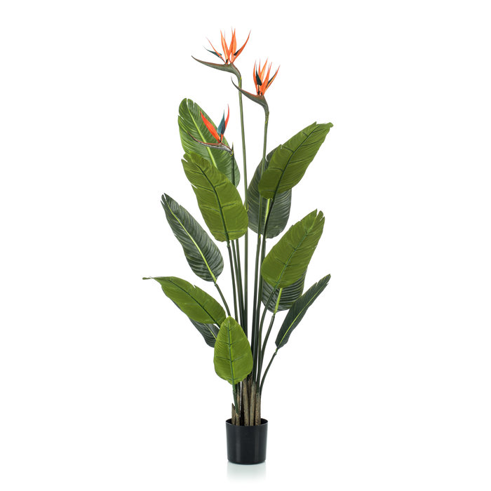 Emerald Kunstplant Strelitzia met bloemen 120cm