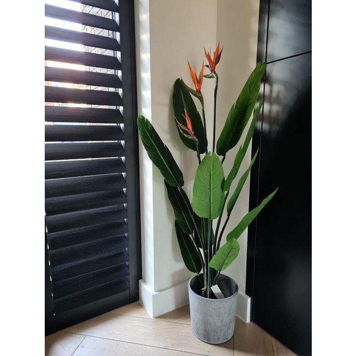 Emerald Kunstplant Strelitzia met bloemen 120cm