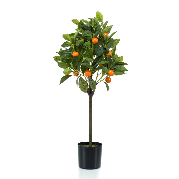 Emerald Kunstplant Sinaasappel boom 75cm in plastic pot