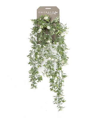 Emerald Kunst hangplant Rozen mini 75cm Cream