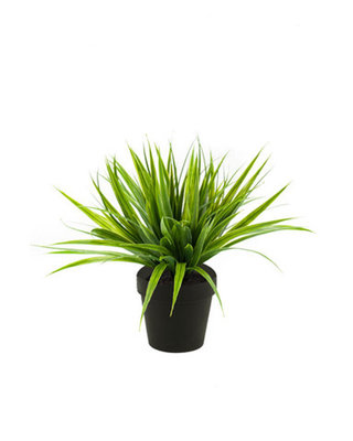 Emerald Kunstplant gras 33cm groen in zwarte pot