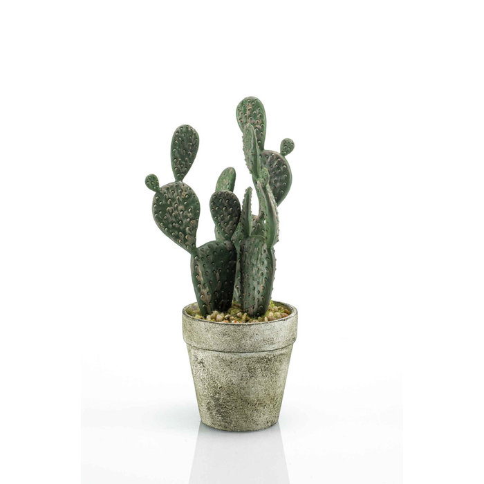 Emerald Kunstplant Cactus plat 20cm in pot