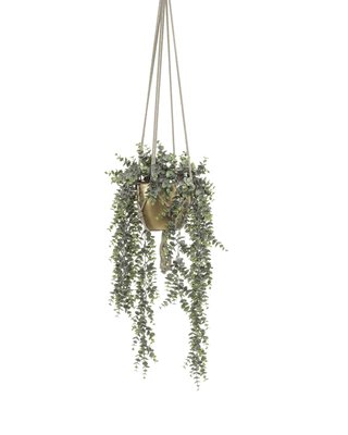 Emerald Kunstplant Eucalyptus hangend 75cm in gouden pot