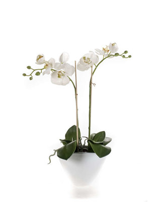 Emerald Kunstplant Phalaenopsis wit 45cm in pot