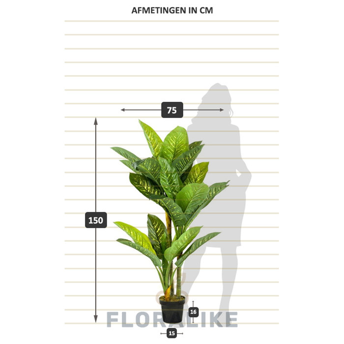 Emerald Kunstplant Dieffenbachia 150cm