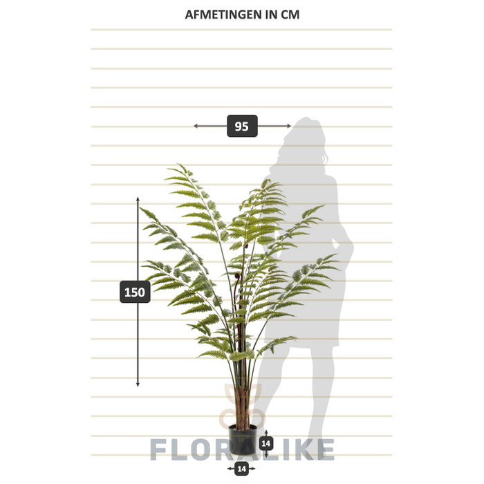 Emerald Kunstplant Leervaren Groen 150cm
