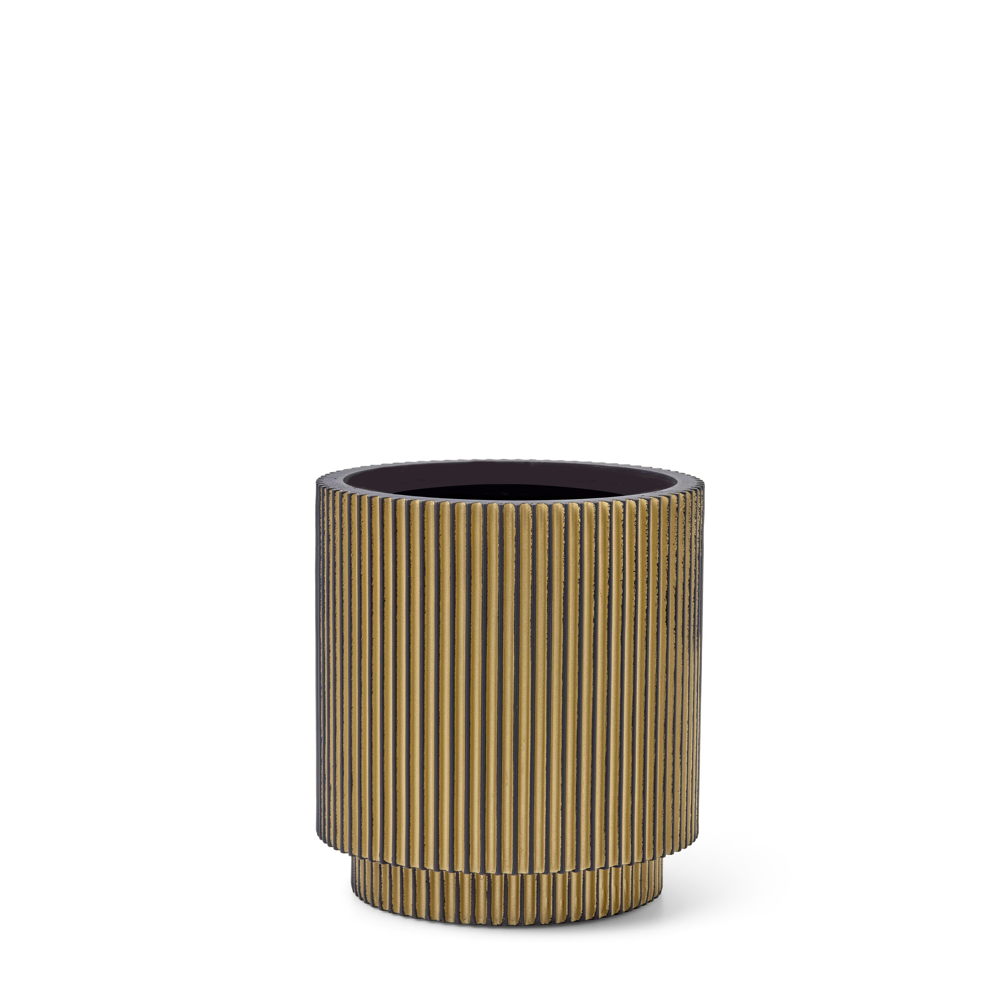 Capi Vaas cilinder Groove 15x17 zwart goud