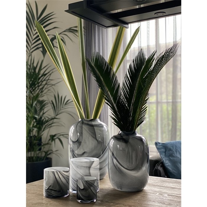 Vase The world Waxinelichthouder Celtic Marble Ø12 x H12 cm - 2 stuks