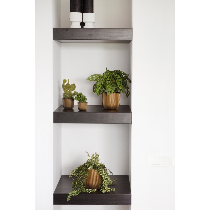 Capi Pot bol Groove 17x15 zwart goud
