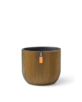 Capi Pot bol Groove 17x15 zwart goud