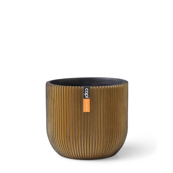 Capi Pot bol Groove 17x15 zwart goud