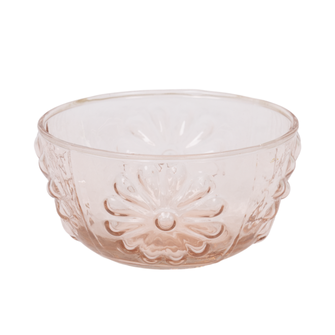 Glass bowl flower coral