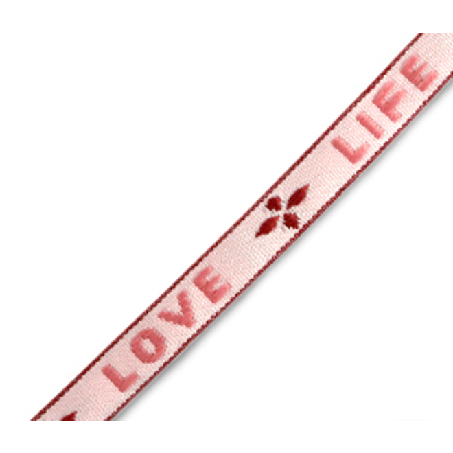 STOFFEN (LINT) ARMBAND:  "love life" Pink