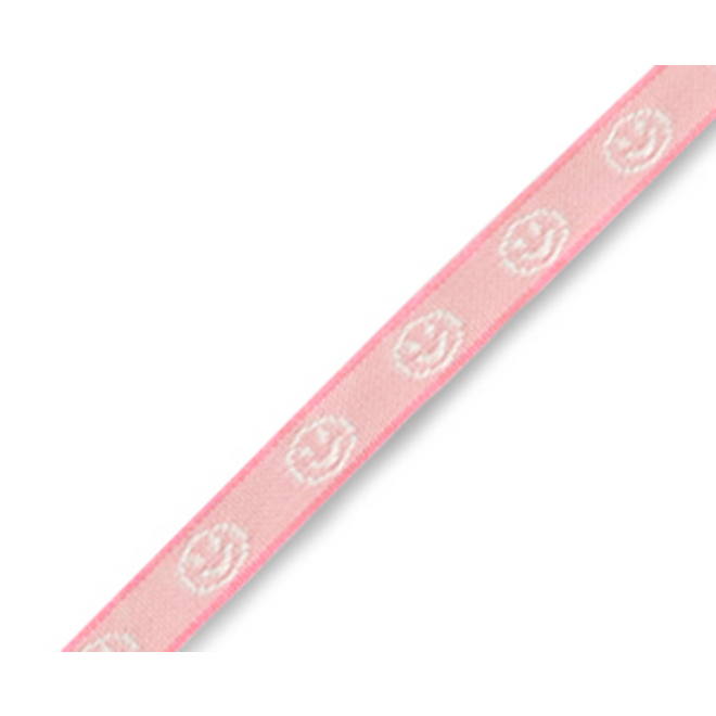 STOFFEN (LINT) ARMBAND: SMILEY PINK-WHITE