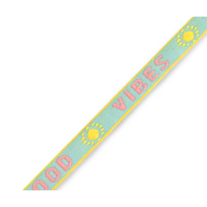 STOFFEN (LINT) ARMBAND:  GOOD VIBES TURQUOISE PINK YELLOW