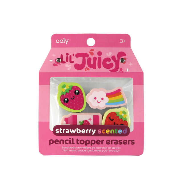 Ooly – Lil Juicy Scented Pencil Topper Erasers – Strawberry