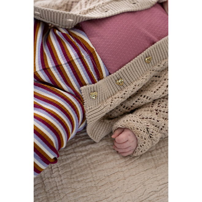 Ajour Baby Cardigan - Soft beige knit