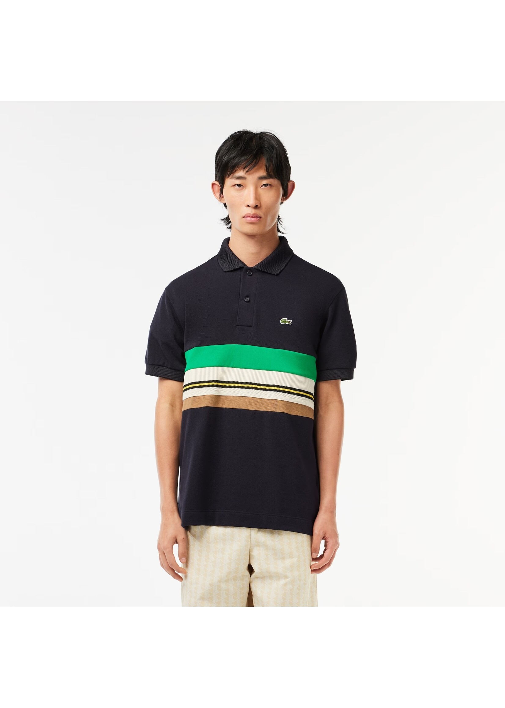 Lacoste French-Made Stripe Polo