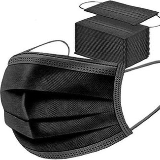 Wegwerpmondmaskers x 50   3-laags zwart