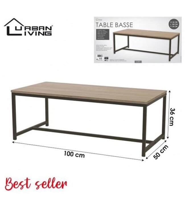 Urban Living Salontafel 100x50x36cm