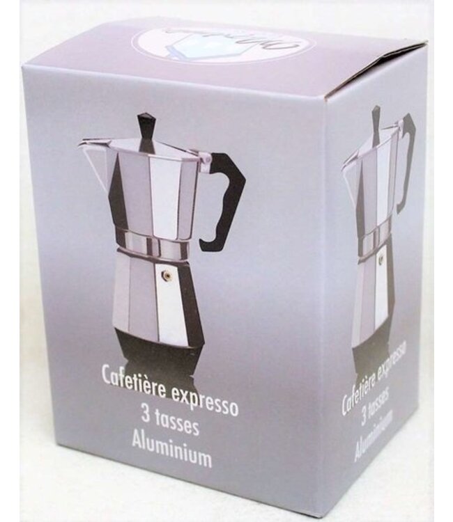 Espresso koffiekan 3 tassen aluminium