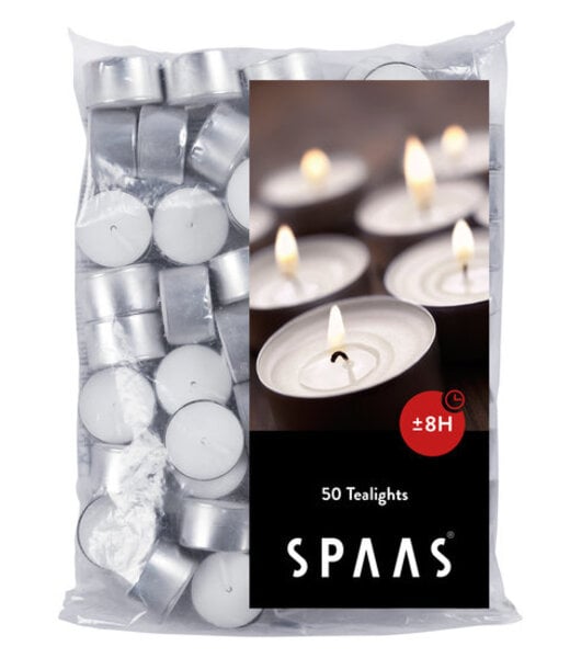 Spaas  Theelichten brandduur 8 uren 50 stuks