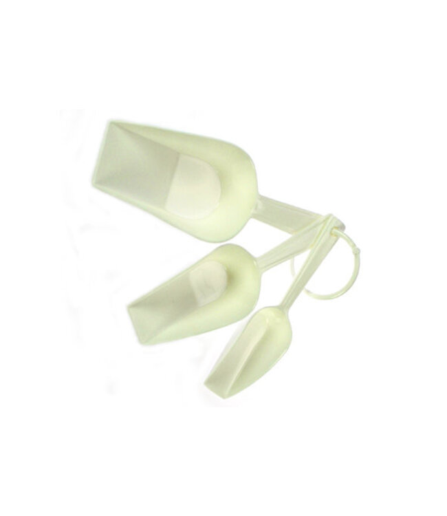 Cosy & Trendy Maatschepjes - set 3 - wit - kunststof