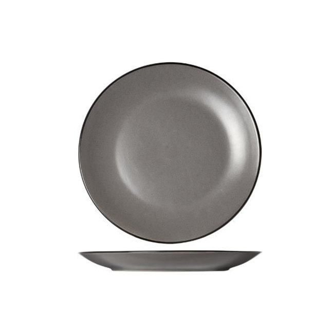 Cosy & Trendy Bord plat Speckle Grey dia.27cm zwarte boord