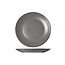 Cosy & Trendy Dessertbord Spekle Grey dia.19.5XH2.5cm zwarte boord