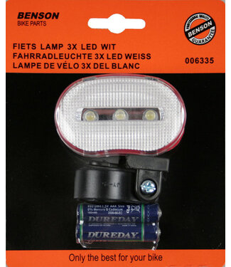 Fietslamp wit 3 ledlampjes
