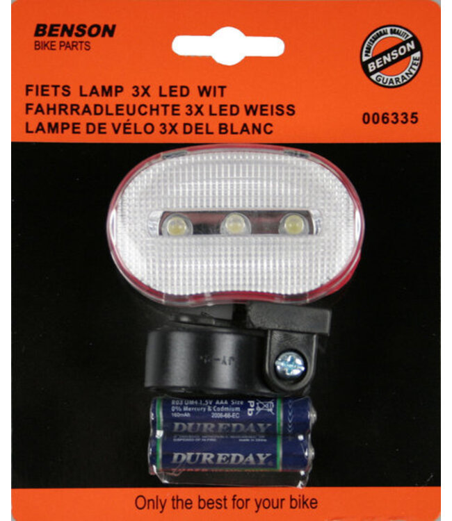 Fietslamp wit 3 ledlampjes
