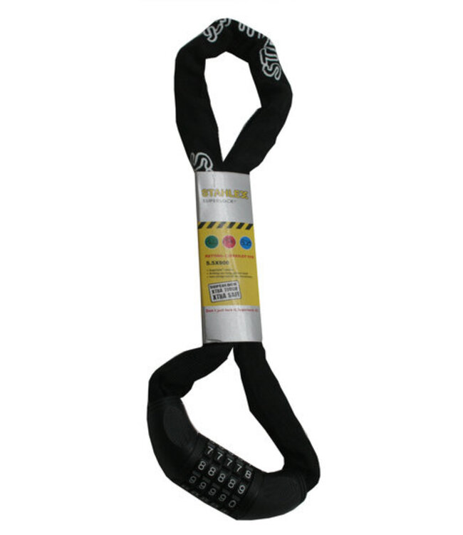 Stahlex  Kettingslot Ø5,5mm / 90cm  sterk, met zeer goede cijferslot zwart