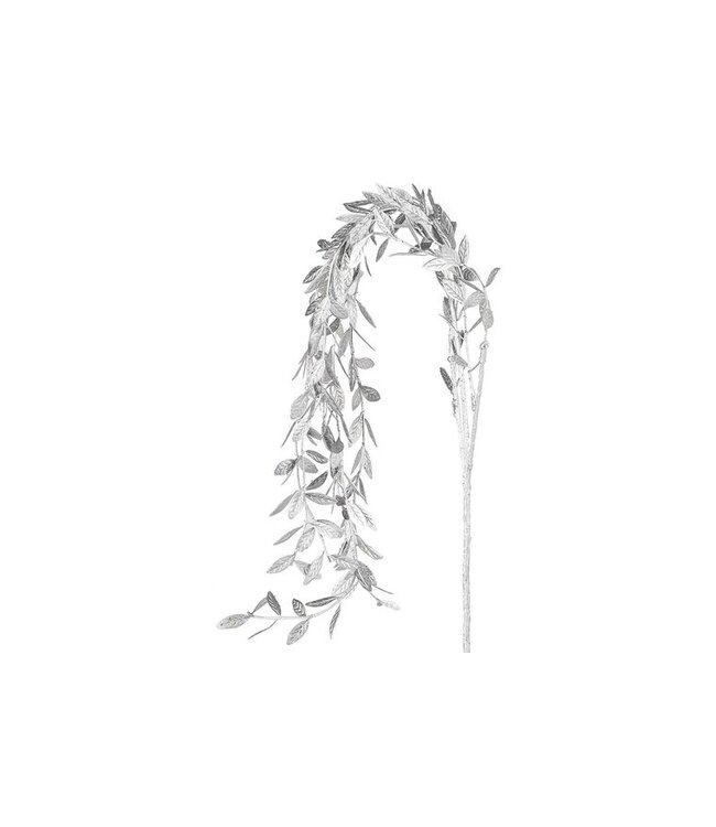 Cosy @ Home Decotak Leaves - Metallic zilver - H85cm - kunststof