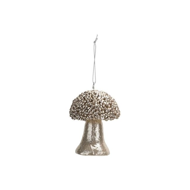 Cosy @ Home Champignon hanger - glitter champagne - dia.8H11cm - kunststof