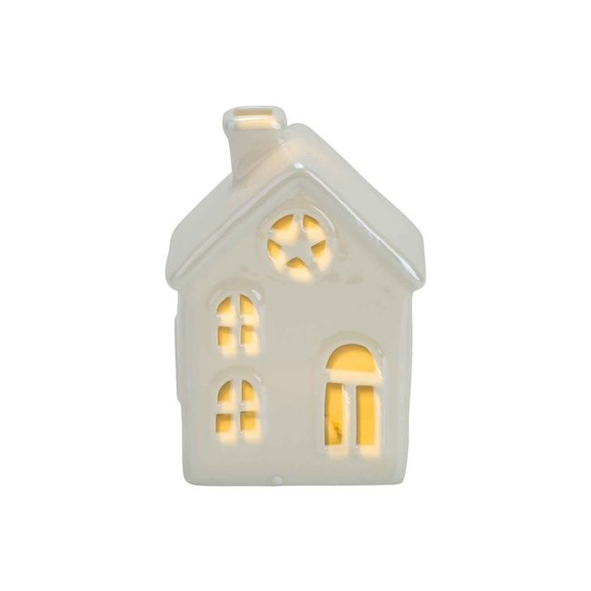 Cosy @ Home Huisje met verlichting - 17x7,1H7,1cm - keramiek