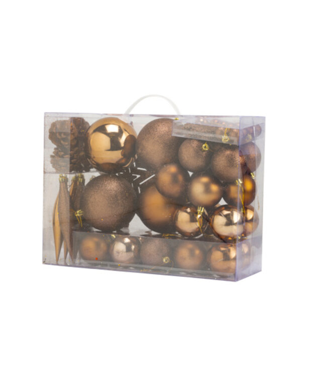 Cosy @ Home Kerstbox 51 delig bruin kunststof