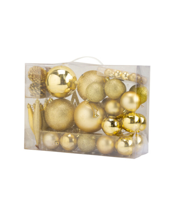 Cosy @ Home Kerstbox 51 delig goud kunststof