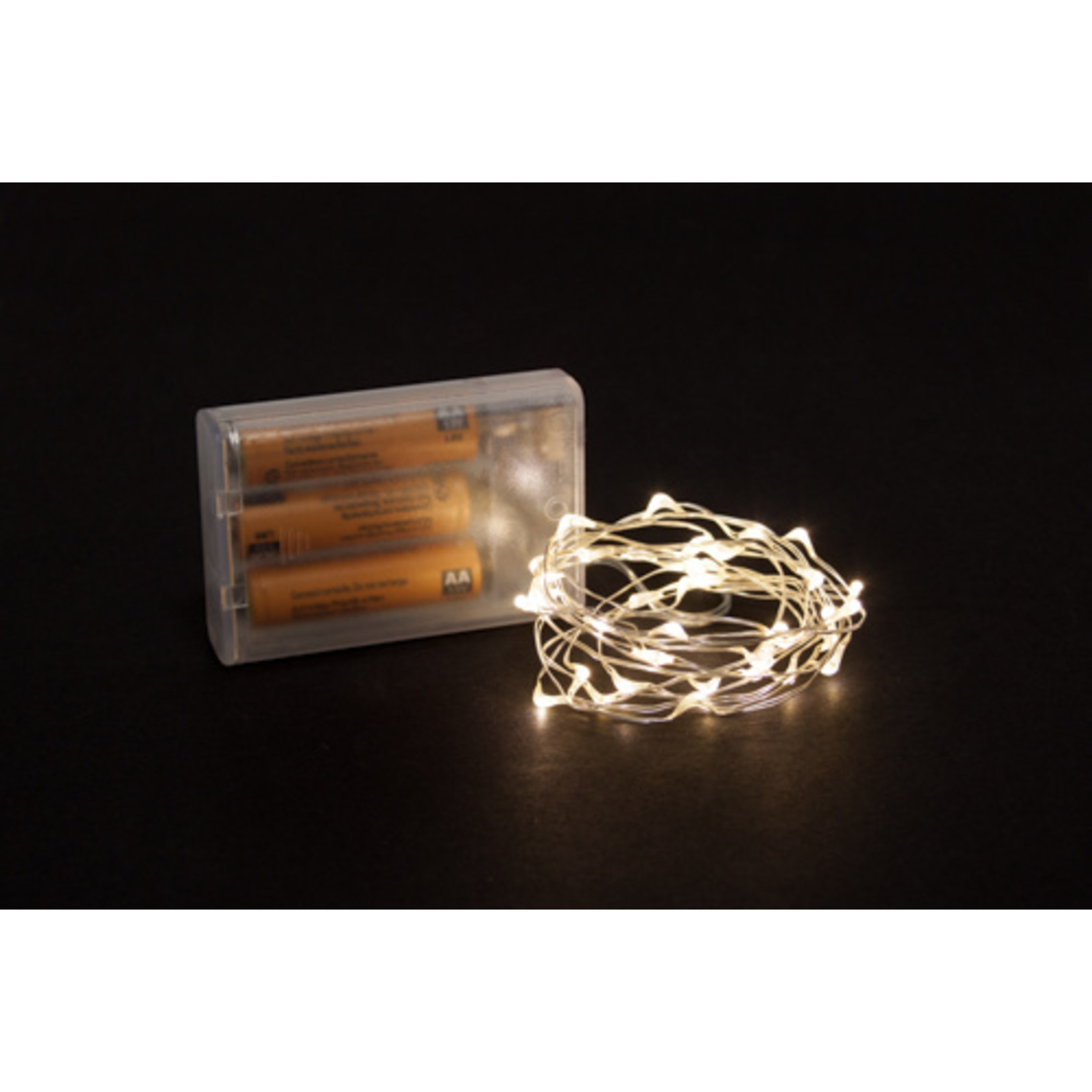 Light Creations Microlight LED 2M 40 lampjes warm wit, zilveren draad, excl. batterijen