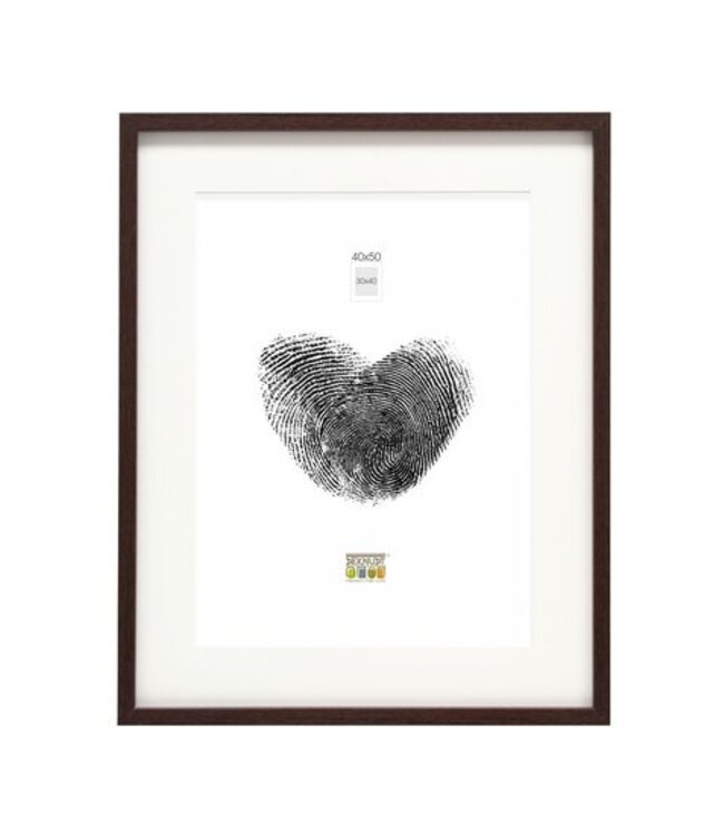 De Knudt Frames Bruine fotokader met passe-partout in gebroken wit 50,0 x70,0 cm;40,0 x60,0 cm;